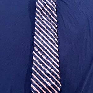 Brooke Brothers Silk Striped Pink and Navy Men's Tie